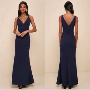 Lulu's Navy Blue Maxi Dress